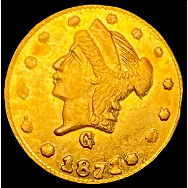 1871 California Gold 1/4 Dollar Token GEM BU