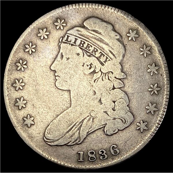 1836 Capped Bust Half Dollar LIGHTLY CIRCULATED