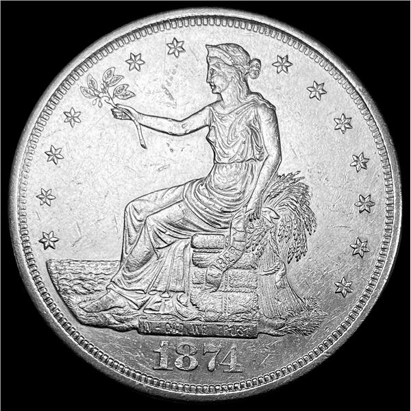 1874-S Silver Trade Dollar CHOICE AU