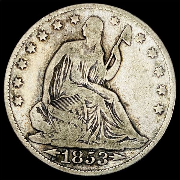 1853-O Arrows/Rays Seated Liberty Half Dollar NICELY CIRCULATED