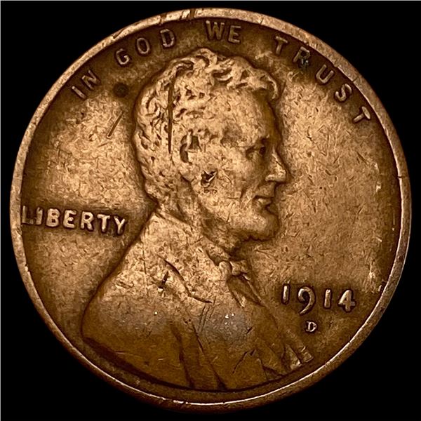 1914-D Lincoln Wheat Cent LIGHTLY CIRCULATED