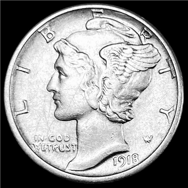 1918-S Silver Mercury Dime CLOSELY UNCIRCULATED