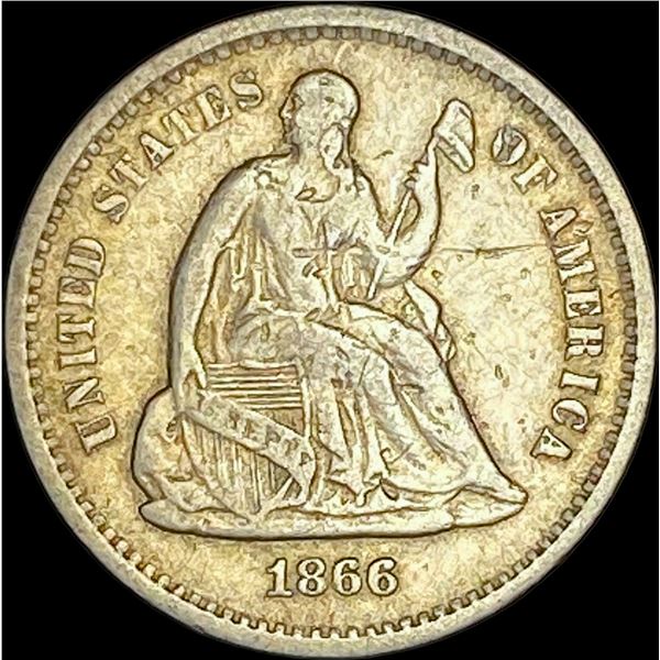 1866-S Seated Liberty Half Dime NEARLY UNCIRCULATED