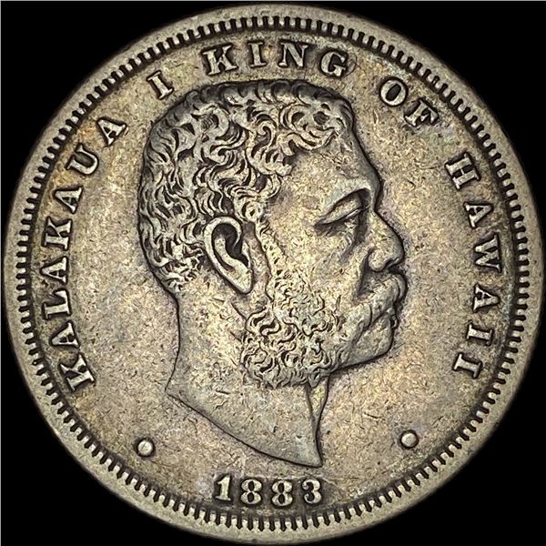 1883 Silver Hawaiian Half Dollar NEARLY UNCIRCULATED