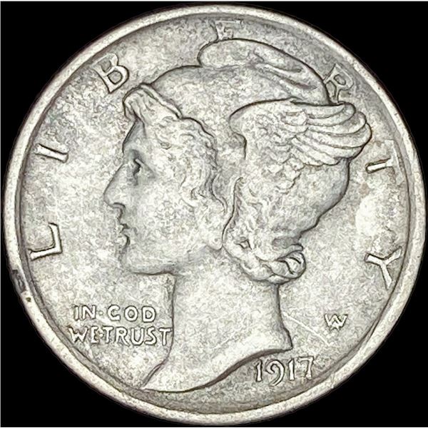 1917-S Silver Mercury Dime NEARLY UNCIRCULATED