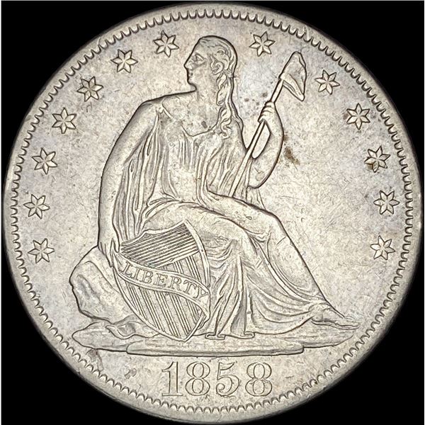 1858-O Silver Half Dollar CLOSELY UNCIRCULATED
