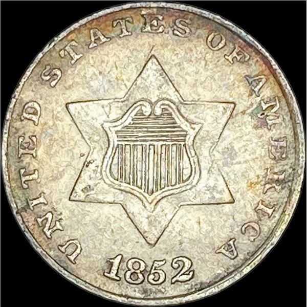 1852 Silver Three-Cent Piece CHOICE AU