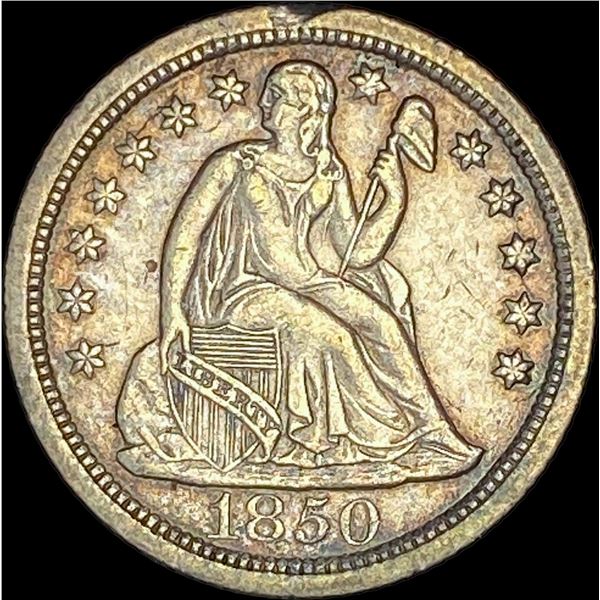 1850-O Silver Seated Liberty Dime NEARLY UNCIRCULATED