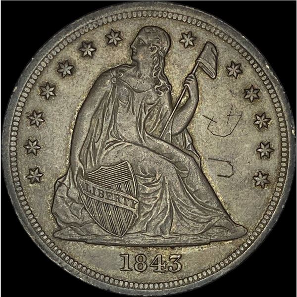 1843 Seated Liberty Silver Dollar CLOSELY UNCIRCULATED