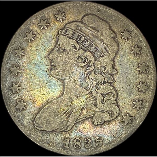 1835 Silver Capped Bust Half Dollar LIGHTLY CIRCULATED
