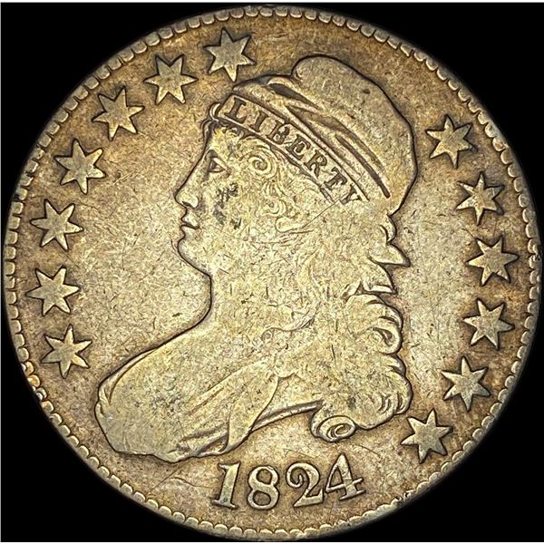 1824 Capped Bust Half Dollar LIGHTLY CIRCULATED