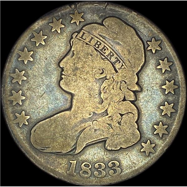 1833 Silver Capped Bust Half Dollar LIGHTLY CIRCULATED