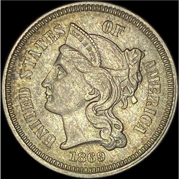 1869 Nickel Three-Cent Piece CHOICE AU