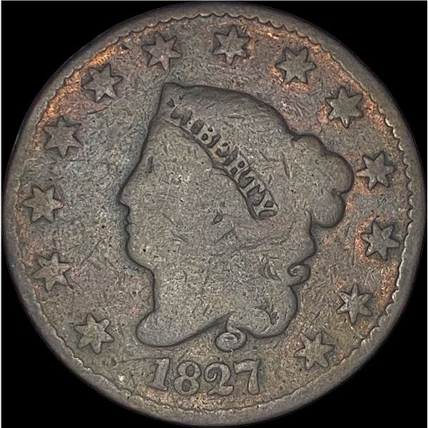 1827 Coronet Head Large Cent NICELY CIRCULATED