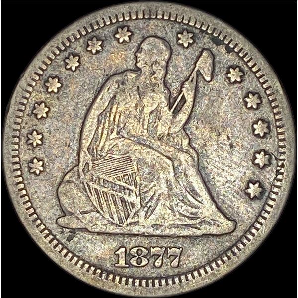 1877-S Silver Seated Liberty Quarter LIGHTLY CIRCULATED
