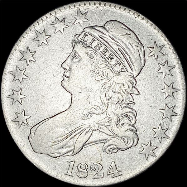 1824 Capped Bust Half Dollar LIGHTLY CIRCULATED