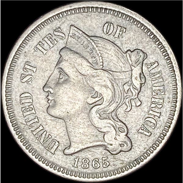 1865 Nickel Three-Cent Piece CLOSELY UNCIRCULATED