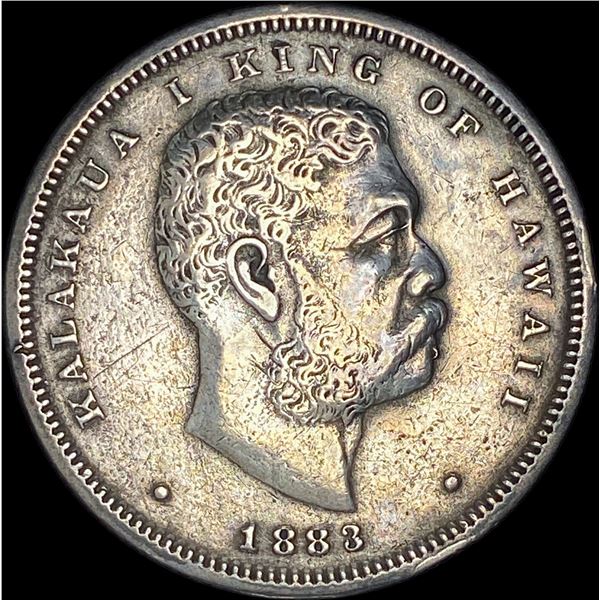 1883 Silver Hawaiian 1/2 Dollar NEARLY UNCIRCULATED