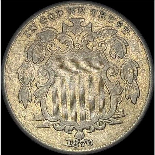1870 Shield Nickel LIGHTLY CIRCULATED