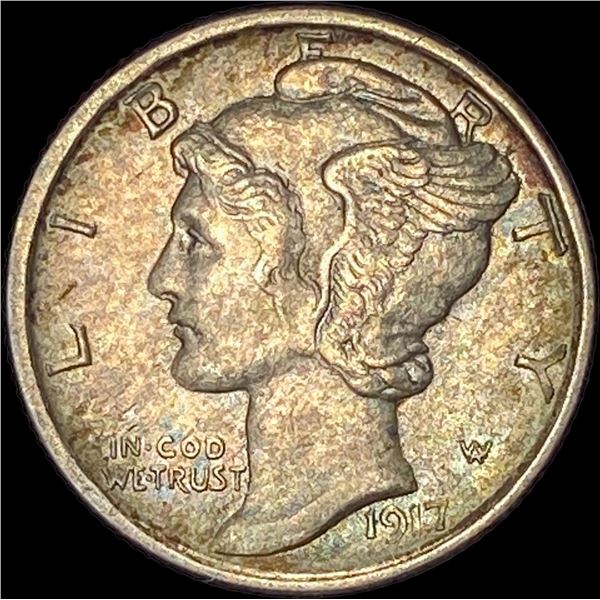1917-S Silver Mercury Dime CHOICE AU