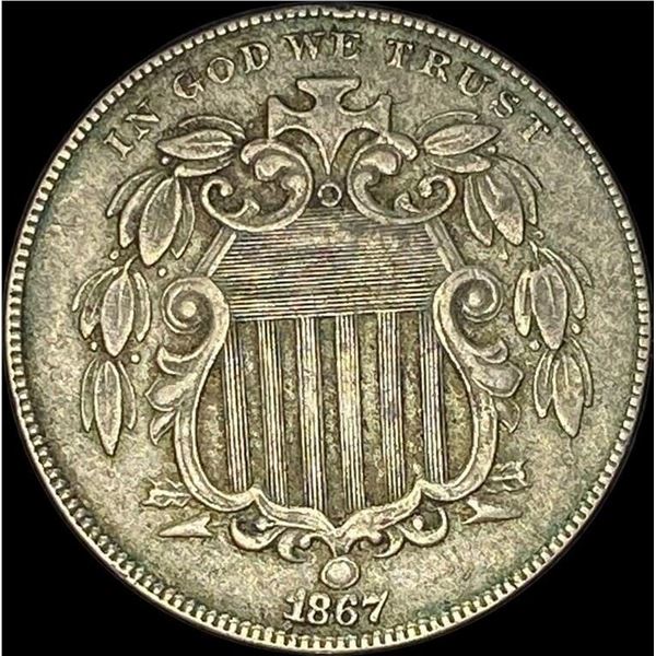 1867 Shield Nickel NEARLY UNCIRCULATED