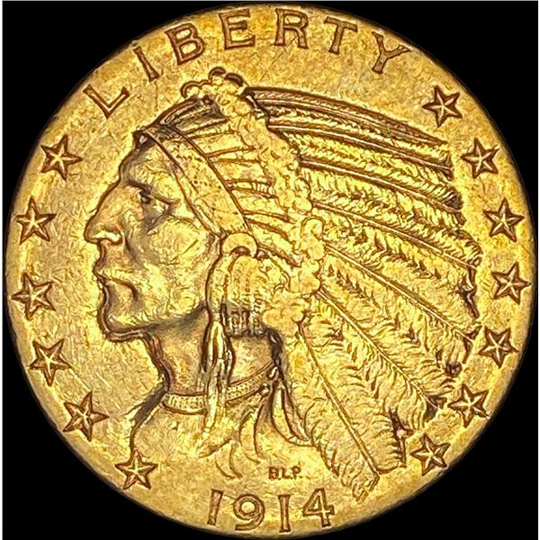 1914-S Indian Head Half Eagle $5 Gold NEARLY UNCIRCULATED