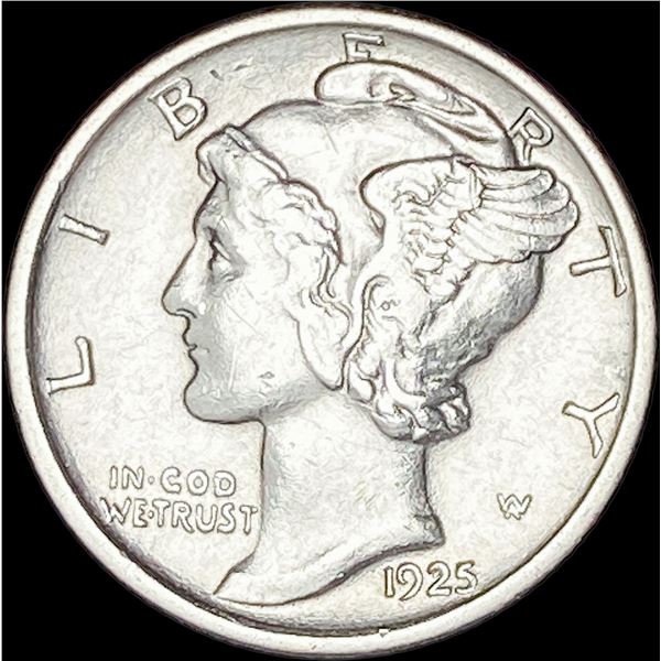 1925 Silver Mercury Dime CHOICE AU