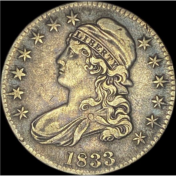 1833 Capped Bust Half Dollar NEARLY UNCIRCULATED