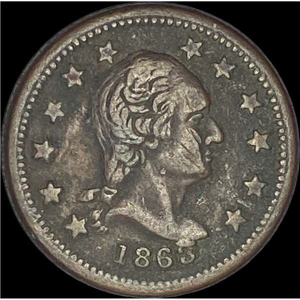 1863 Civil War Token-New York NEARLY UNCIRCULATED