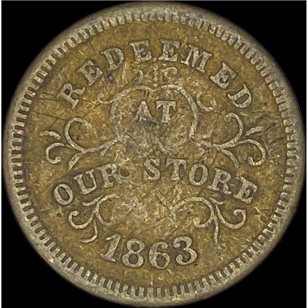 1863 Civil War Token-Troy NY NEARLY UNCIRCULATED