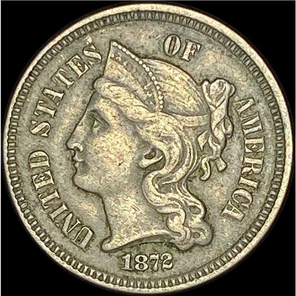 1872 Nickel Three-Cent Piece CLOSELY UNCIRCULATED