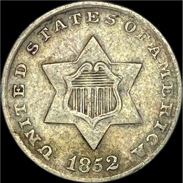 1852 Silver Three-Cent Piece NEARLY UNCIRCULATED