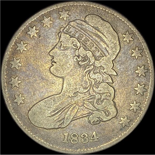 1834 Capped Bust Silver Half Dollar LIGHTLY CIRCULATED