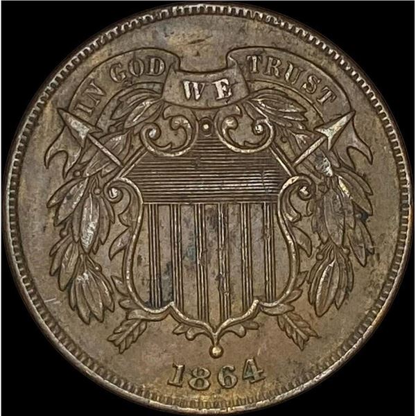 1864 Bronze Two-Cent Piece CLOSELY UNCIRCULATED