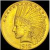 Image 1 : 1912 Indian Head Eagle $10 Gold Coin UNCIRCULATED