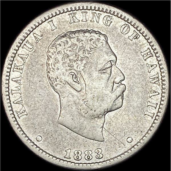 1883 Hawaii Silver 1/4 Dollar NEARLY UNCIRCULATED