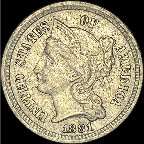 1881 Nickel Three-Cent Piece CLOSELY UNCIRCULATED