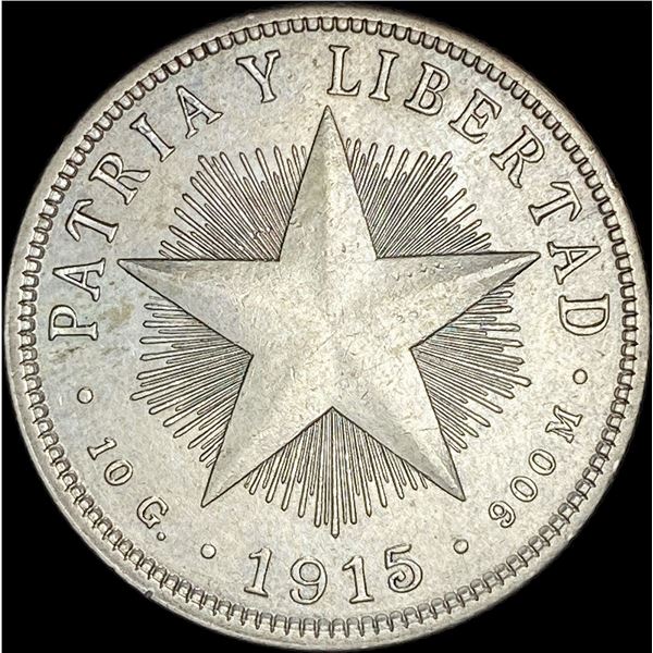 1915 Cuba Silver 40 Centavos UNCIRCULATED
