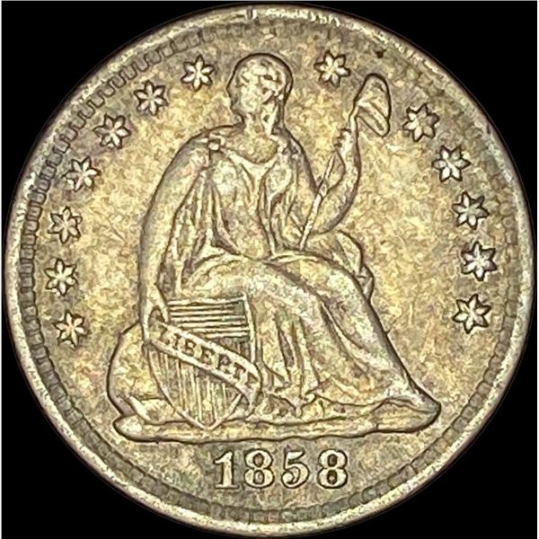 1858 Seated Liberty Half Dime NEARLY UNCIRCULATED