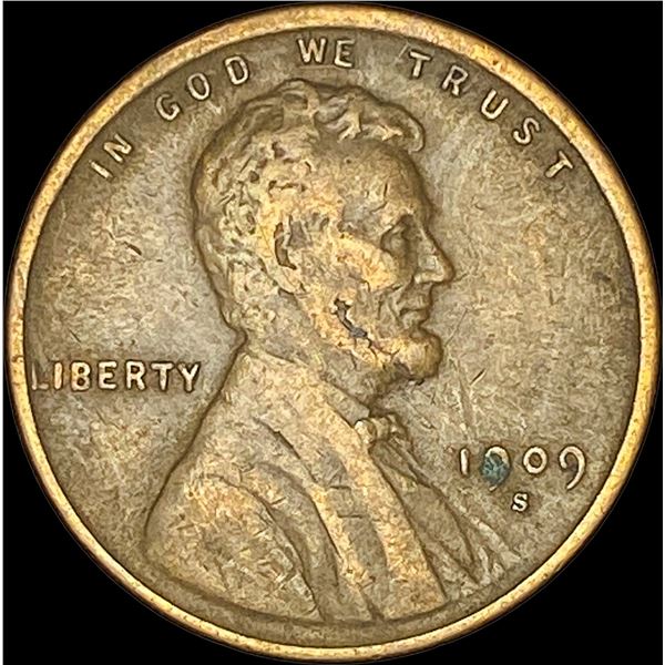 1909-S Lincoln Wheat Cent ABOUT UNCIRCULATED