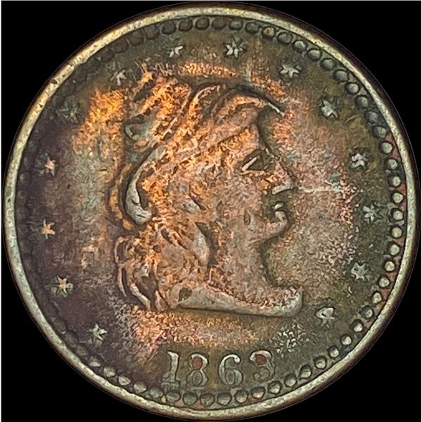 1863 Civil War Token "Our Navy" LIGHTLY CIRCULATED