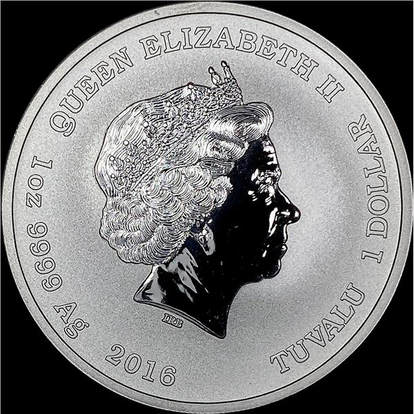 2016-P Tuvalu 1oz Silver Pearl Harbor $1 ABOUT UNCIRCULATED