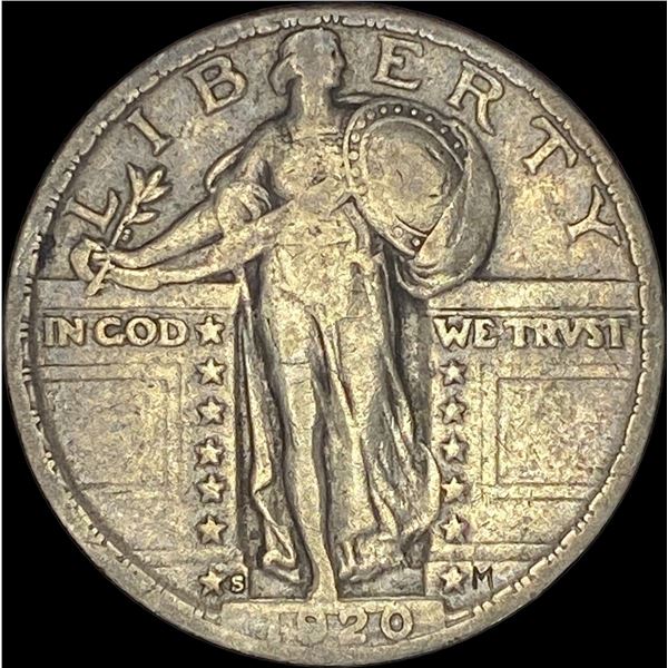 1920-S Silver Standing Liberty Quarter LIGHTLY CIRCULATED