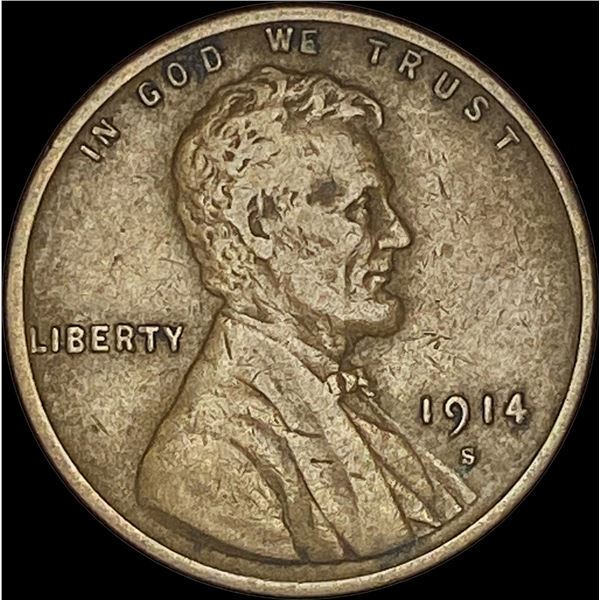 1914-S Lincoln Wheat Cent NEARLY UNCIRCULATED