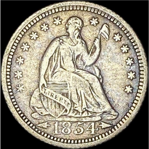1854 Arrows Seated Liberty Half Dime LIGHTLY CIRCULATED