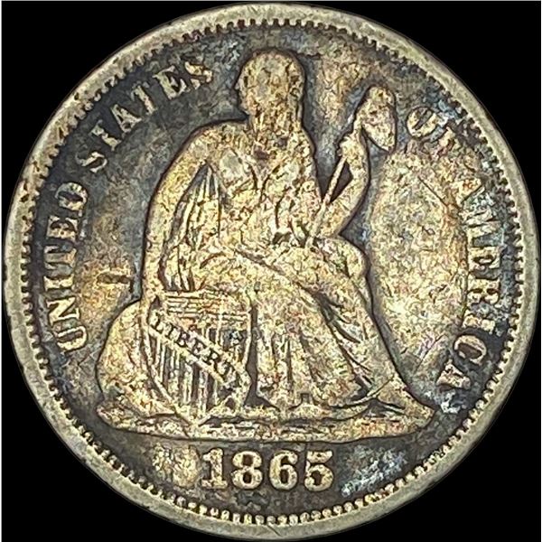 1865 Seated Liberty Dime LIGHTLY CIRCULATED