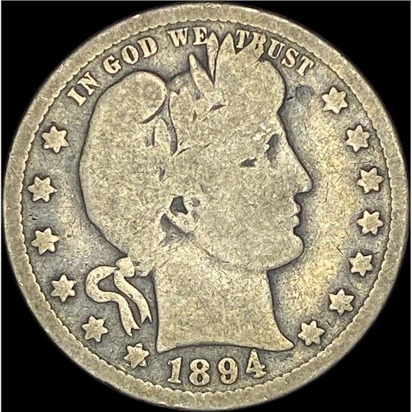 1894-O Silver Barber Quarter NICELY CIRCULATED
