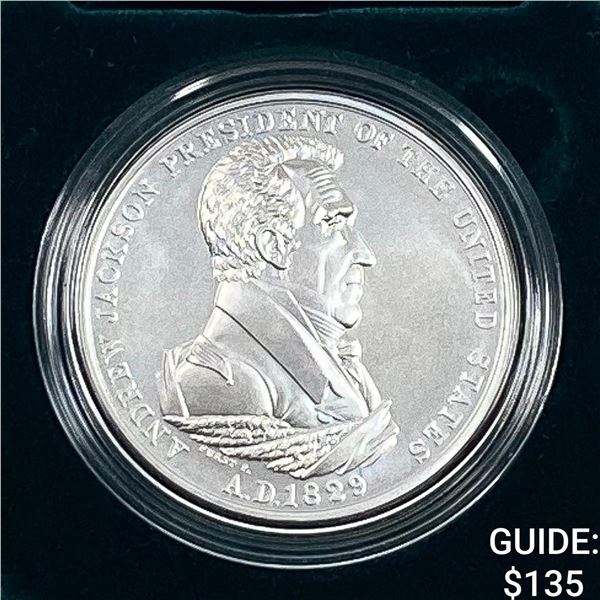 A.D. 1829 Comm. Silver Andrew Jackson Coin w/ Box