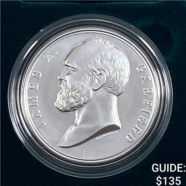 1881 Comm. Silver James A. Garfield Coin w/ Box