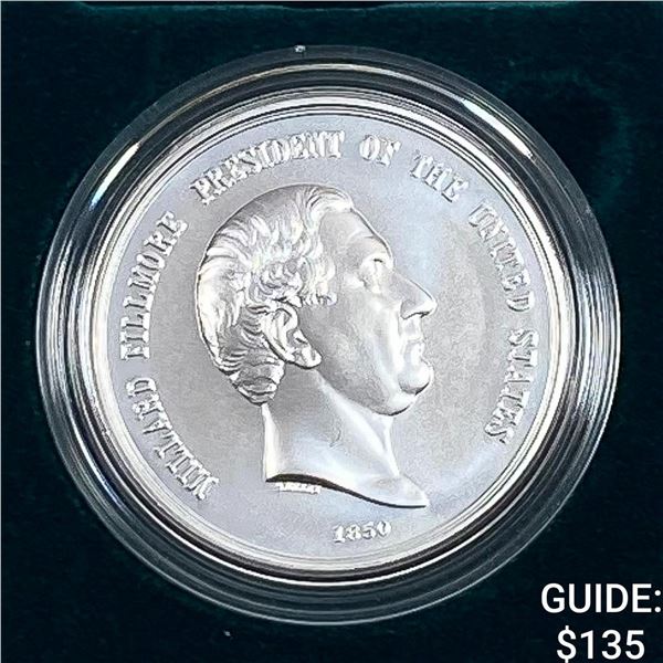 1850 Comm. Silver Millard Fillmore Coin w/ Box